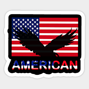 Patriotic American Flag Typography for Men, Women & Kids" Sticker